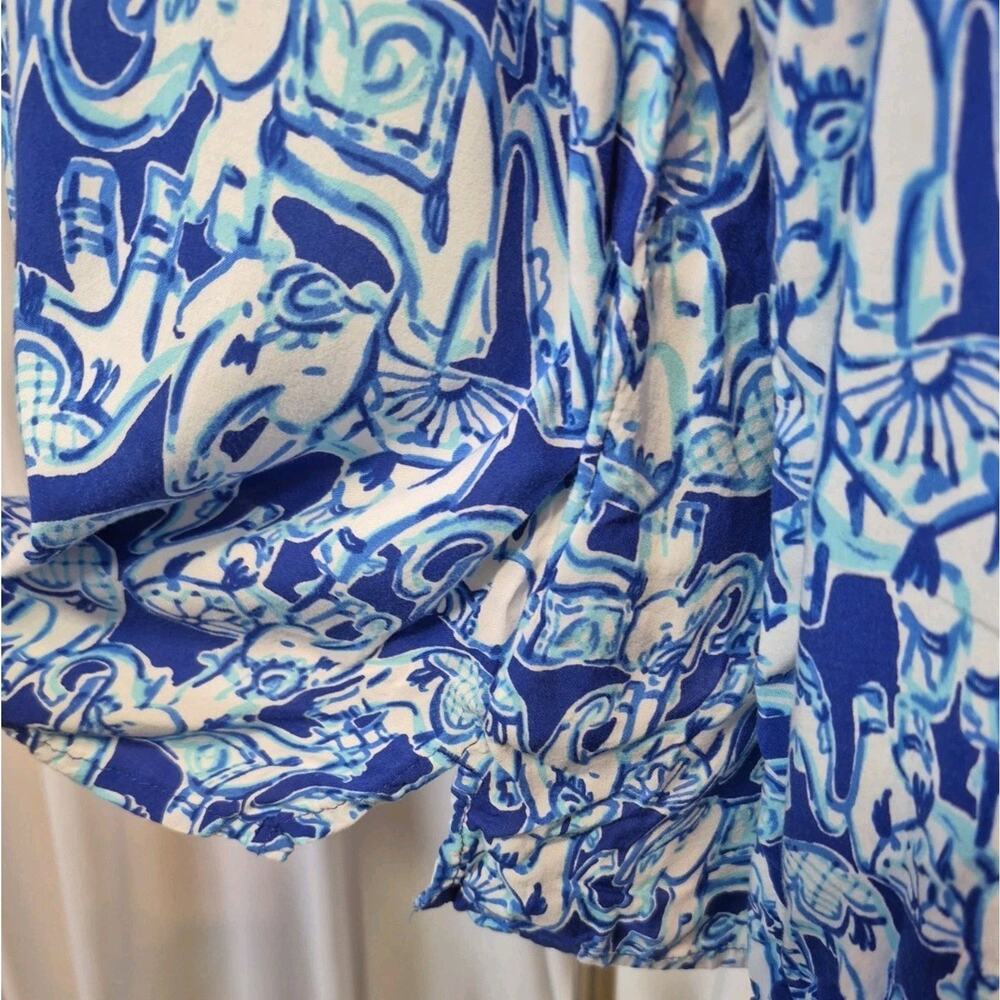 Lilly Pulitzer Dawn Blue Cotton Top XL - Picture 6 of 10